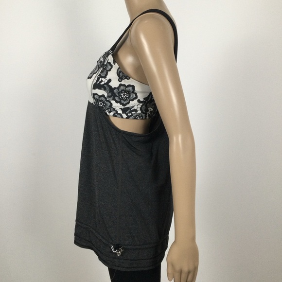 LULULEMON Run Back On Track Tank Black Laceoflage Polar Cream - Picture 5 of 6